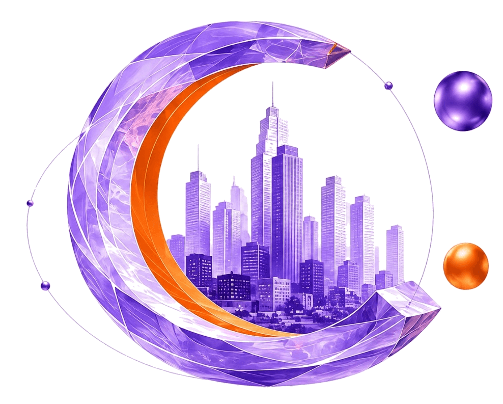 Circle Technology 3D Crescent Dhaka City Artwork
