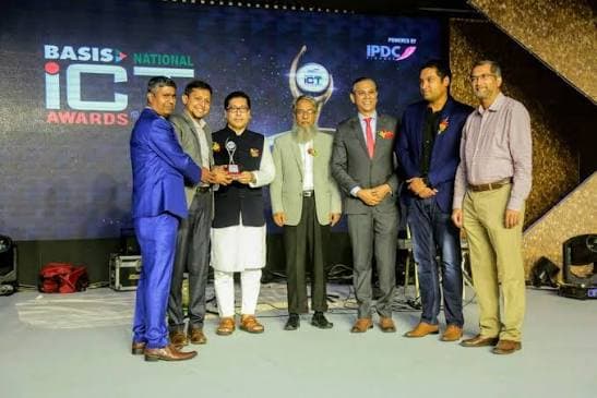 Circle Technology receiving the Bangladesh National ICT Award 2019 for ICT4D Innovation